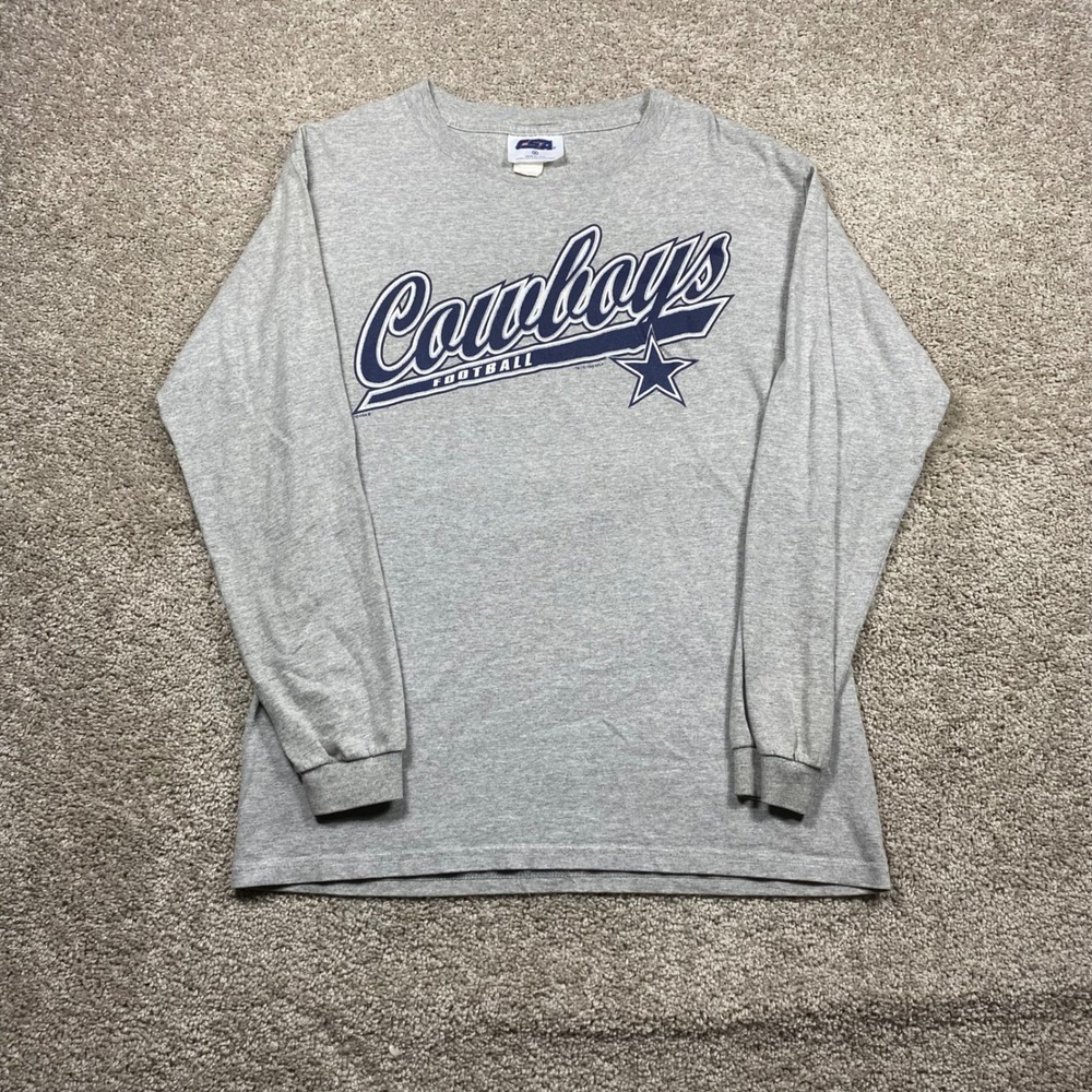 Vintage 1998 Dallas Cowboys Long Sleeve Shirt Mens Medium Gray CSA NFL Football